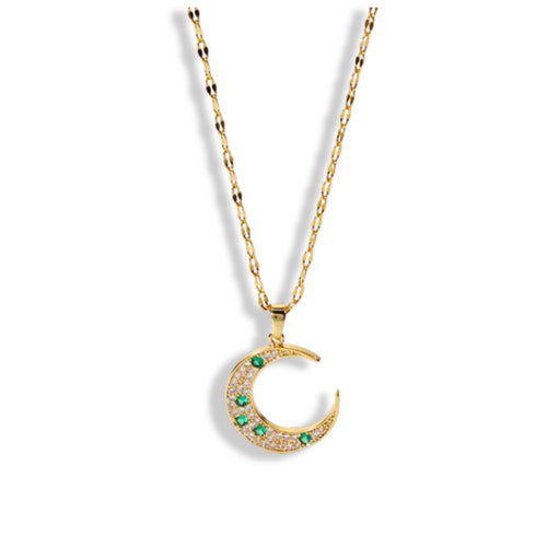 Half Moon Cubic Zircon Halsband